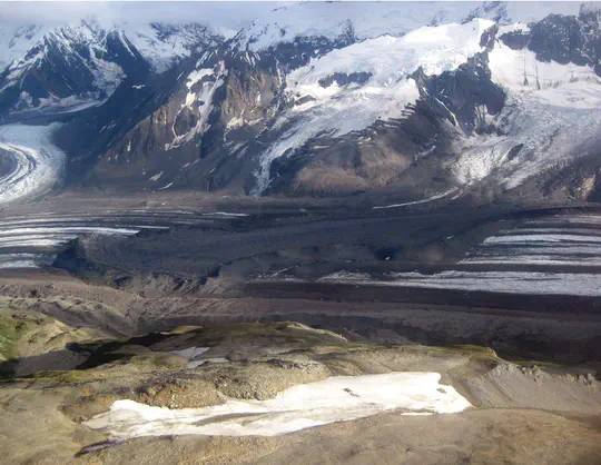 Landslides on glaciers